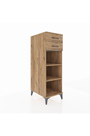 Kronos Dolap 2 Raflı 2 Çekmeceli 44x59x134 Çam-Çam