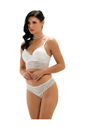 Kadın Bordo Desteksiz Balenli Büstiyer Takım Mb12100-b