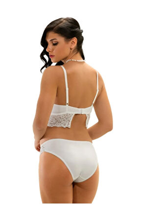 Kadın Bordo Desteksiz Balenli Büstiyer Takım Mb12100-b