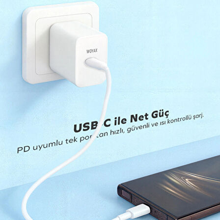 Woyax Samsung Galaxy S22 S23 S24 S25 Ultra / S22 S23 S24 S25 Plus Yüksek Hızlı Şarj Aleti 45W Type-C