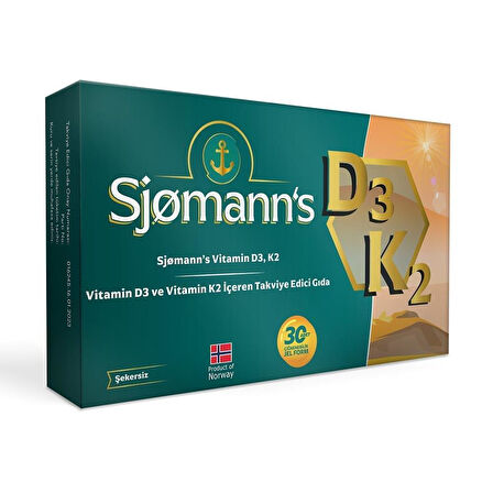 Sjomann's Vitamin D3K2 30 Çiğnenebilir Jel Tablet