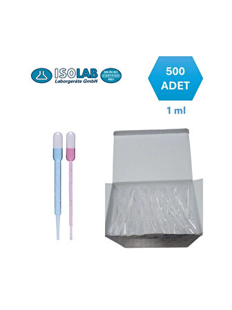 Polietilen Pastör Pipet Damlalık 1 ml 500 Adet/kutu
