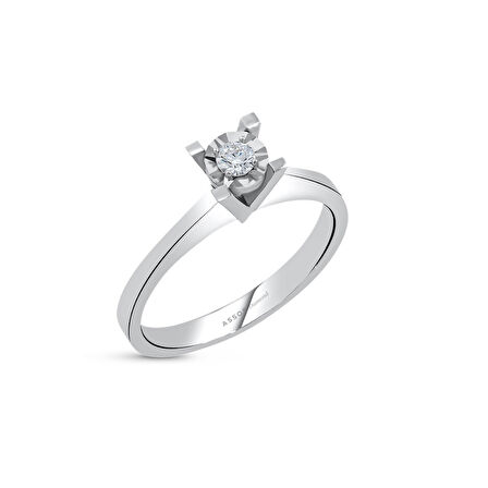 0.10 Karat Pırlanta Tektaş Yüzük