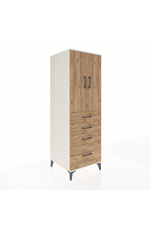 Kronos Dolap 2 Raflı 4 Çekmeceli 2 Kapaklı 60x59x182 Aytaşı-Çam