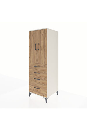 Kronos Dolap 2 Raflı 4 Çekmeceli 2 Kapaklı 60x59x182 Aytaşı-Çam