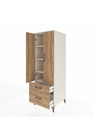 Kronos Dolap 4 Raflı 2 Çekmeceli 2 Kapaklı 60x59x182 Aytaşı-Çam