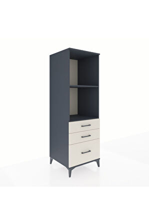 Kronos Dolap 2 Raflı 3 Çekmeceli 60x59x182 Antrasit-Aytaşı