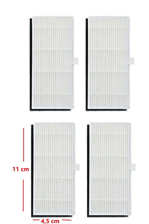 VIOMI S9 Uyumlu Hepa  Filtre  4 Adet Robot Süpürge Filtresi