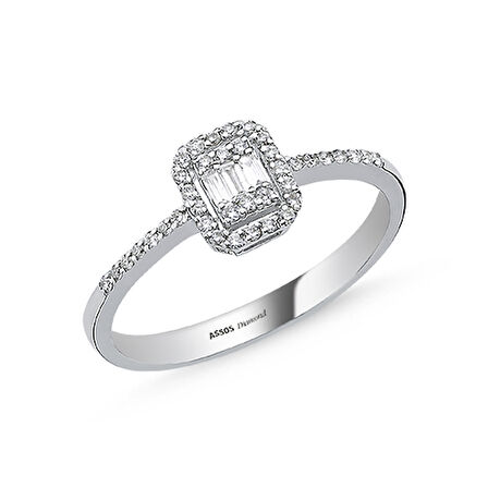 0.22 Karat Baget Taşlı Pırlanta Yüzük