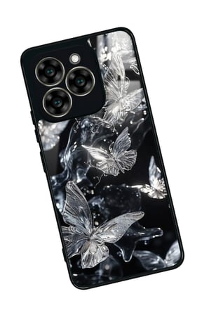 Reeder S919 Uyumlu Beyaz Kelebek Tasarımlı Parlak Silikon Kılıf