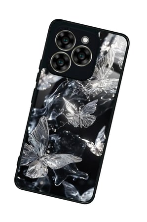 Reeder S919 Uyumlu Beyaz Kelebek Tasarımlı Parlak Silikon Kılıf
