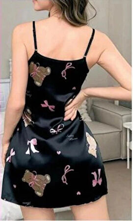 SATEN DESENLİ ŞIK FANTAZİ GECELİK