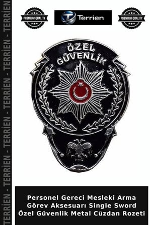 Personel Gereci Mesleki Arma Görev Aksesuarı Single Sword Özel Güvenlik Metal Cüzdan Rozeti