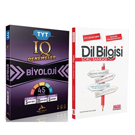 Paraf TYT IQ Biyoloji Deneme ve AKM Dil Bilgisi Soru Bankası Seti 2 Kitap