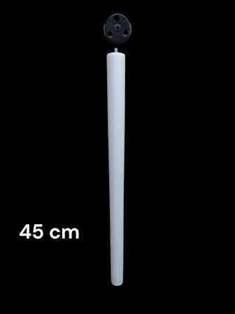 4 Adet Beyaz Boyalı Ahşap Konik 45 cm Zigon, Orta Sehpa, Puf, Komidin Ayağı