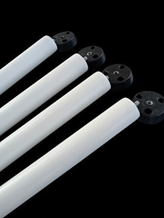 4 Adet Beyaz Boyalı Ahşap Konik 45 cm Zigon, Orta Sehpa, Puf, Komidin Ayağı