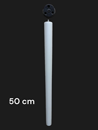 4 Adet Beyaz Boyalı Ahşap Konik 50 cm Zigon,orta Sehpa,puf,komidin Ayağı