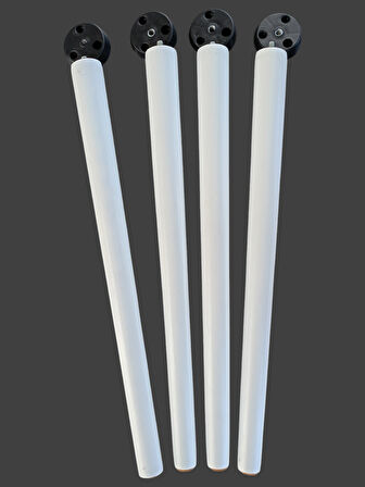 4 Adet Beyaz Boyalı Ahşap Konik 50 cm Zigon,orta Sehpa,puf,komidin Ayağı