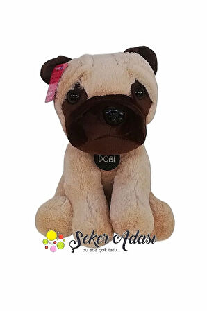 Sevimli Oturan Buldog Peluş Dobi Köpek 30 Cm