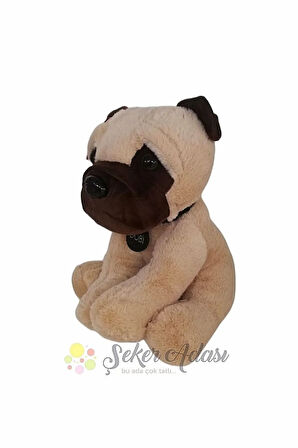 Sevimli Oturan Buldog Peluş Dobi Köpek 30 Cm