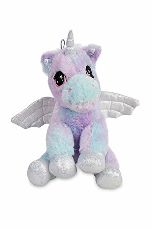 Kanatlı Boynuzlu Mor Unicorn Pony Peluş At Oyuncak 35 Cm