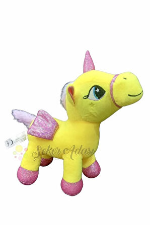 Kanatlı Boynuzlu Unicorn Pony At Peluş Oyuncak 20 cm