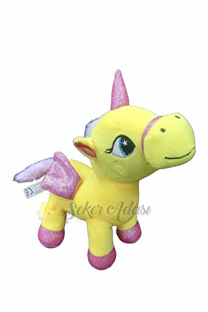 Kanatlı Boynuzlu Unicorn Pony At Peluş Oyuncak 20 cm