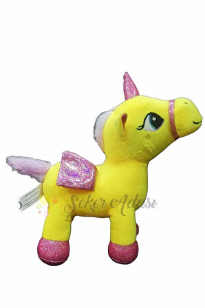 Kanatlı Boynuzlu Unicorn Pony At Peluş Oyuncak 20 cm