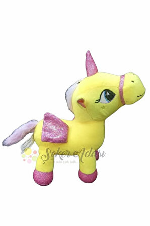 Kanatlı Boynuzlu Unicorn Pony At Peluş Oyuncak 20 cm