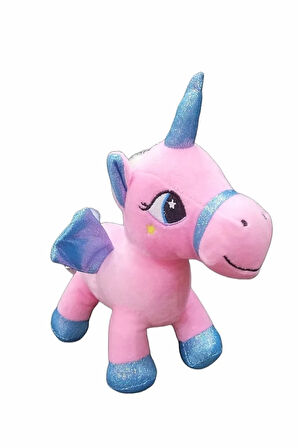 Sevimli Kanatlı Boynuzlu Gökkuşağı Unicorn Pony At Peluş Oyuncak 20cm - En Güzel Hediye