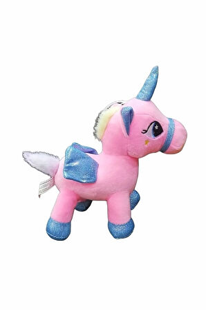 Sevimli Kanatlı Boynuzlu Gökkuşağı Unicorn Pony At Peluş Oyuncak 20cm - En Güzel Hediye