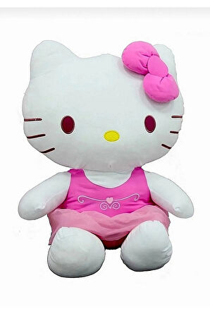 Lisanslı Peluş Hello Kitty 50 Cm Fiyonklu Oyun Ve Uyku Arkadaşı Peluş Kedi Hediyelik