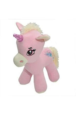 Sevimli Pembe Peluş Unicorn Pony At 40 Cm