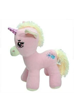 Sevimli Pembe Peluş Unicorn Pony At 40 Cm