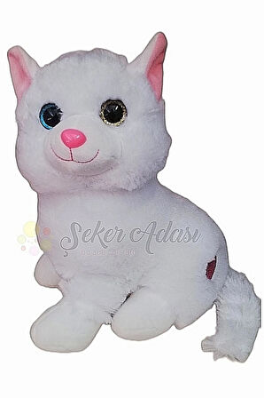 Kar Beyaz Peluş Kedi 28 Cm--skradapelus47