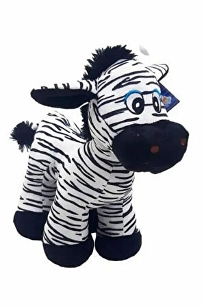 Sevimli Çizgili Peluş Zebra 28 Cm - Hediyelik Uyku Ve Oyun Arkadaşı Peluş Eşek Zebra Oyuncak