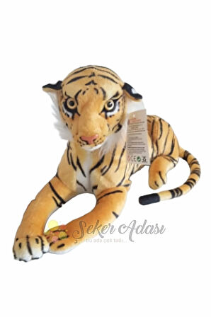 Sesli Kükreyen Kaplan 30 Cm Küçük Boy Dekoratif Oyuncak Leopar Aslan