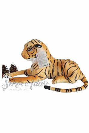 Sesli Kükreyen Kaplan 30 Cm Küçük Boy Dekoratif Oyuncak Leopar Aslan