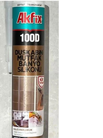 Akfix 100d şeffaf Küf Tutmaz Duşakabin Silikonu 280ml