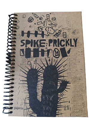 Papirüs Kraft Spiralli  Sert Kapak 16X23 100 yaprak Kareli