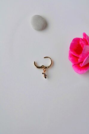 Lacivert Yıldız Sallantılı Helix Küpesi Kıkırdak Lob