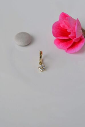 Mini Çiçek Sallantılı Halka Helix Küpesi Mini Küpe