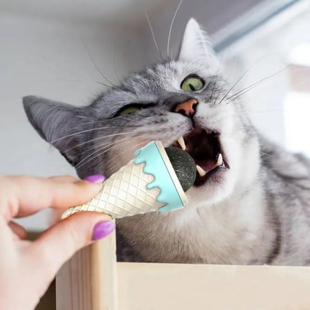 Özel Seri DONDURMA ŞEKLİNDE KEDİ NANESİ KEDİ OTU Duvar Oyuncağı Sevimli Eşya Oyun Aleti