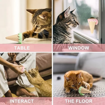 Özel Seri DONDURMA ŞEKLİNDE KEDİ NANESİ KEDİ OTU Duvar Oyuncağı Sevimli Eşya Oyun Aleti