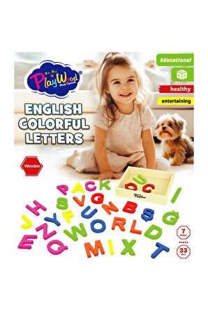 Seçtim Aldım Ahşap 7 Renk 33 Parça Renkli Harfler Eğitici Oyuncak Seti Ony-402