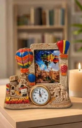 Han Cappadocia Collection Kapadokya Hediyelik Peri Bacası Masa Saati & Fotoğraf Çerçevesi