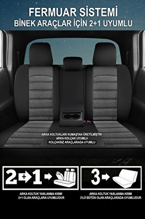 Dacia Lodgy Laureate 1.5 Dci 90 7 Kisilik 2017 jakar tam set oto koltuk kılıfı siyah 
