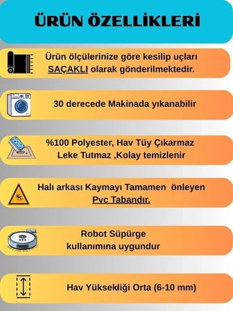 Dinar Armoni Saçaklı Kaymaz Tabanlı Kesme Kabartmalı Yıkanabilir Salon Koridor Halı Yolluk