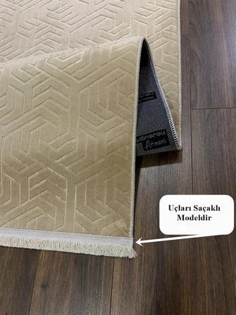 Dinar Armoni Saçaklı Kaymaz Tabanlı Kesme Kabartmalı Yıkanabilir Salon Koridor Halı Yolluk