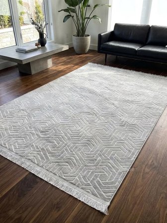 Dinar Armoni Saçaklı Kaymaz Tabanlı Kesme Kabartmalı Yıkanabilir Salon Koridor Halı Yolluk